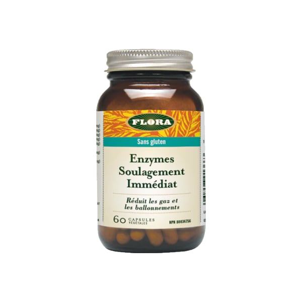 Enzymes Soulagement Immédiat Flora (60 caps)