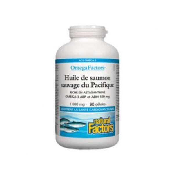 Huile de saumon sauvage du pacifique Natural Factors (90 gélules)