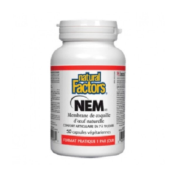 NEM Membrane de coquille d’œuf naturelle Natural Factors (30 capsules)