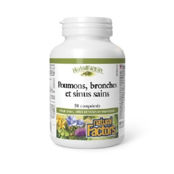 Poumons, bronches et sinus sains Natural Factors (90 comprimés)