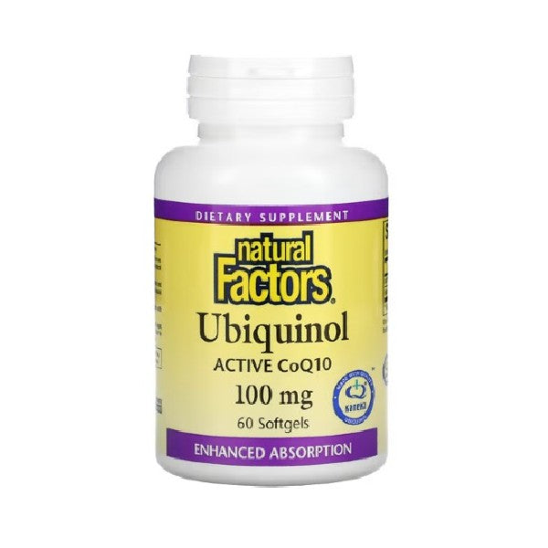 Ubiquinol 100 mg CoQ10 Natural Factors (60 gélules)