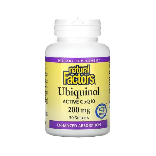 Ubiquinol 200 mg CoQ10 Natural Factors (30 gélules)