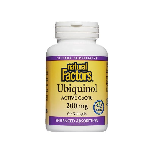 Ubiquinol 200 mg CoQ10 Natural Factors (60 gélules)